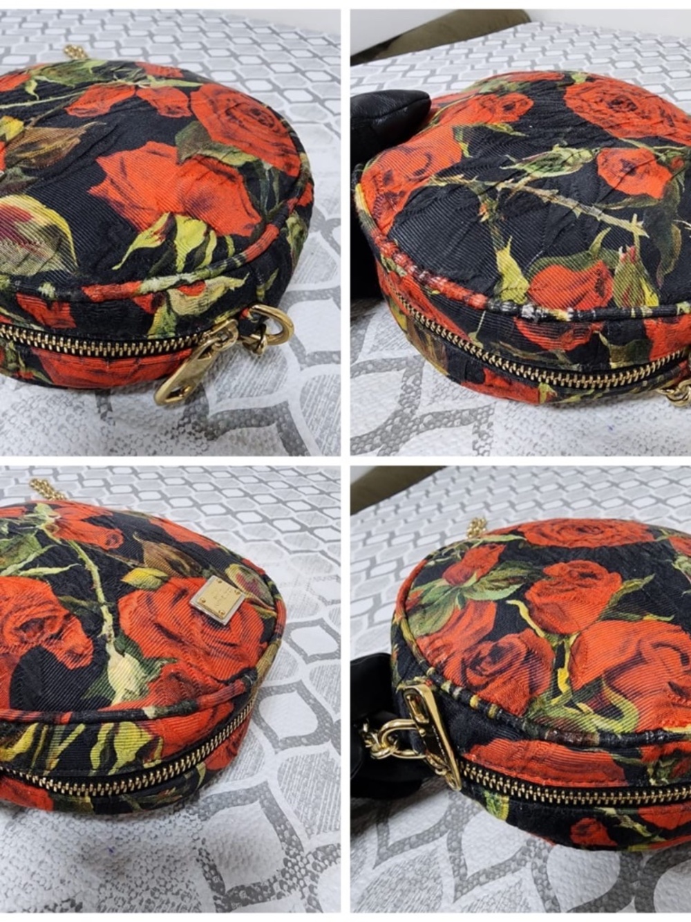 Authentic Dolce & Gabbana Floral Print Fabric Miss Glam Round Shoulder Bag Multi - Picture 6 of 12
